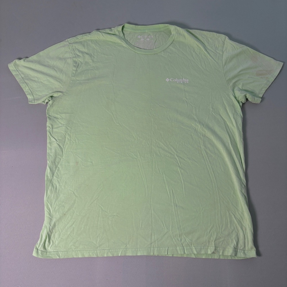 Columbia PFG Men's 2XL Green Fish Graphic Cotton Crew Neck Fishing T-Shirt